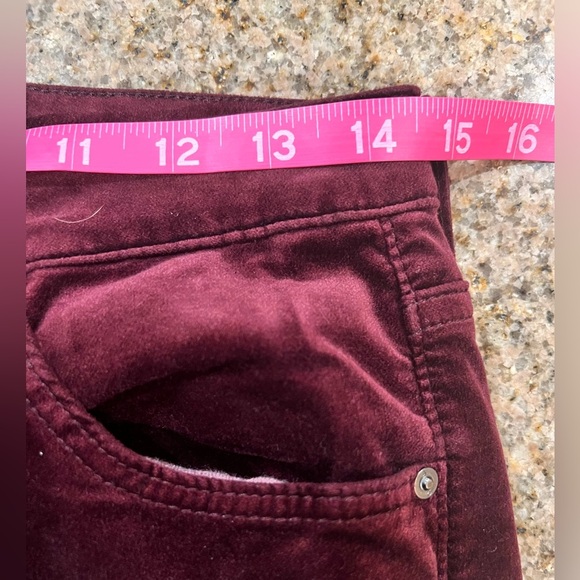 AG Adriano Goldschmied Jodi Velvet Crop High Rise Slim Fare in Burgundy NWOT 27 - Picture 7 of 15